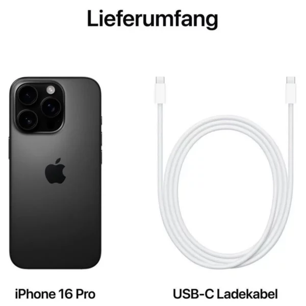 Apple iPhone 16 Pro 256GB Titan Schwarz Neuware / OVP